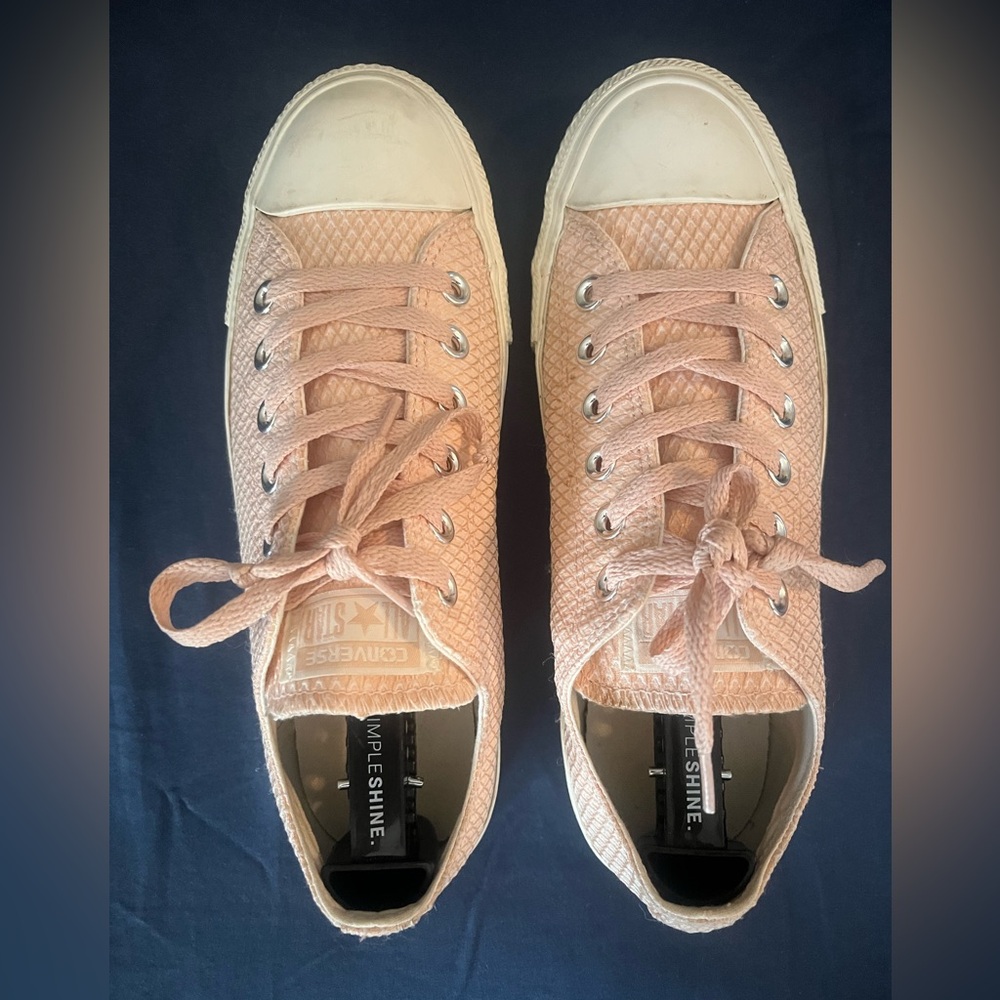 Converse Pink Low-Top Sneakers with Lace-Up Design